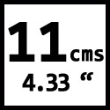 11 cms / 4,33 "