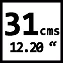 31 cms / 12.20 "